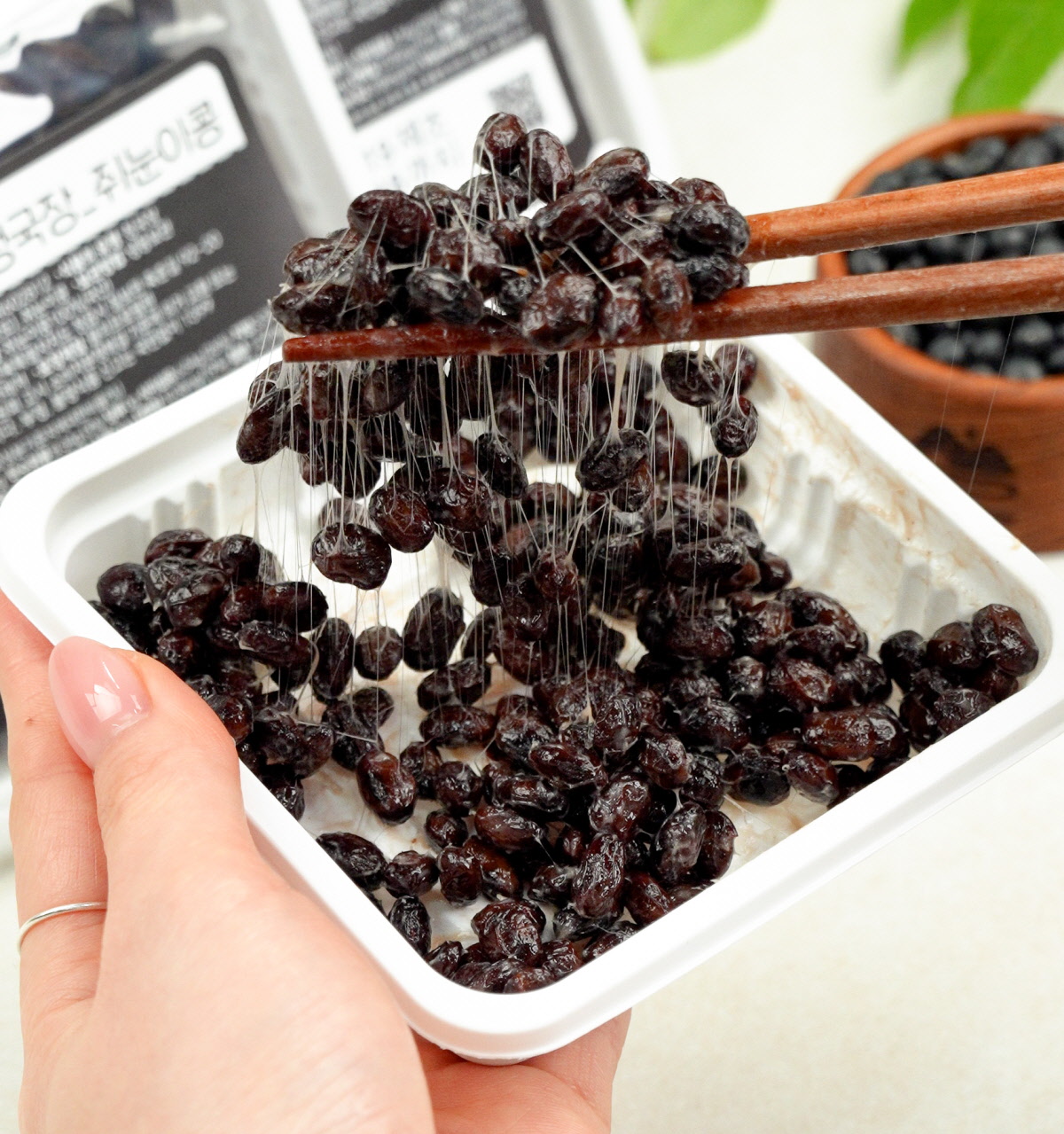 콩사랑 발효콩 [ 바로먹는 생청국장 쥐눈이콩 55g 5팩 ] 국산콩 낫또 상세 이미지 10